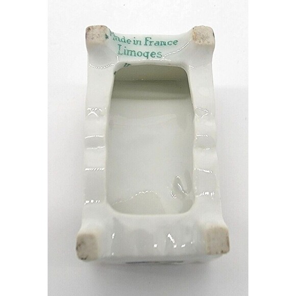 Limoges France Miniature Bed Dollhouse Furniture Victorian Couple Gold Trim - Picture 12 of 12